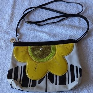 Brighton Small Crossbody Purse with Painted Flower Design